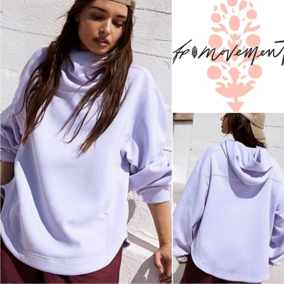 NWOT! Free People movement pick up the pace Hooded Sweatshirt in lavender frost.